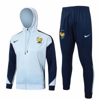 France National Team Mens White Training Hooded Presentation Football Tracksuit 2024-25