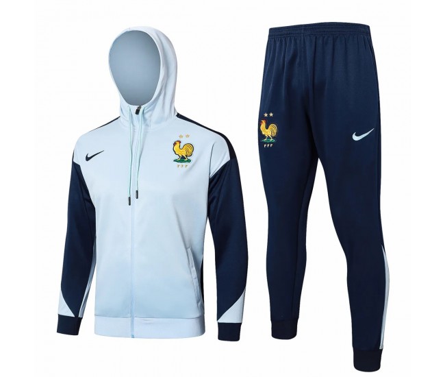 France National Team Mens White Training Hooded Presentation Football Tracksuit 2024-25