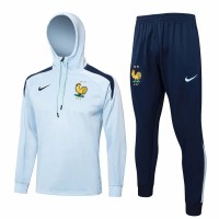 France National Team Mens White Training Hooded Technical Football Tracksuit 2024-25