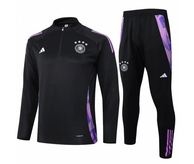 Germany Mens Black Training Technical Football Tracksuit 2024-25