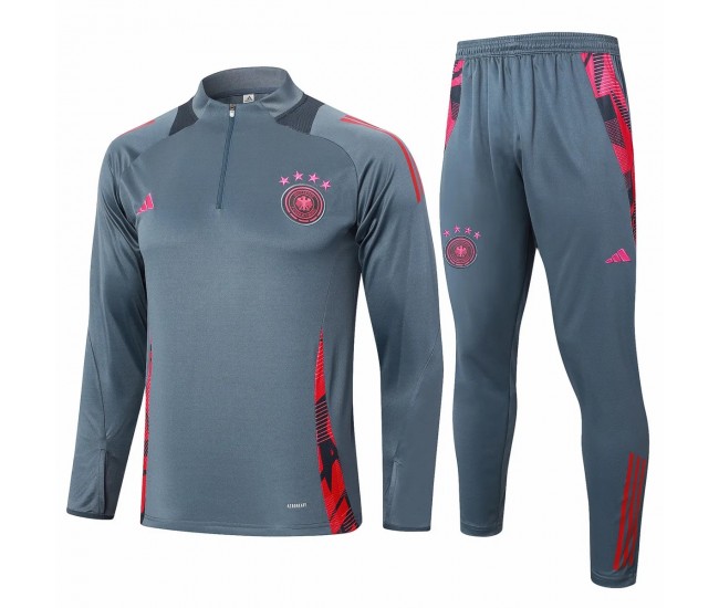 Germany Mens Grey Training Technical Football Tracksuit 2024-25