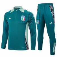 Italy Mens Green Training Technical Football Tracksuit 2024-25