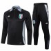 Italy Mens Black Training Technical Football Tracksuit 2024-25