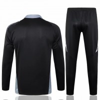 Italy Mens Black Training Technical Football Tracksuit 2024-25