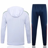 Italy Mens White Training Hooded Technical Football Tracksuit 2024-25