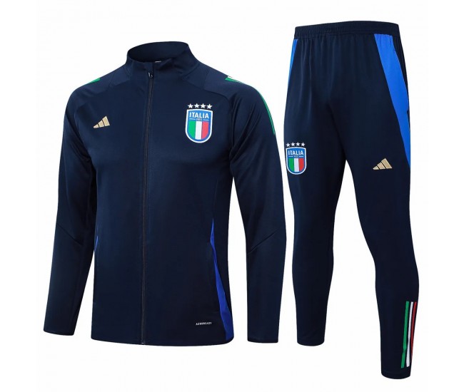 Italy Mens Navy Training Presentation Football Tracksuit 2024-25