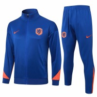 Netherlands Mens Blue Training Presentation Football Tracksuit 2024-25
