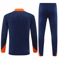 Netherlands Mens Navy Training Technical Football Tracksuit 2023-24