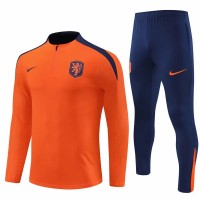 Netherlands Mens Orange Training Technical Football Tracksuit 2023-24