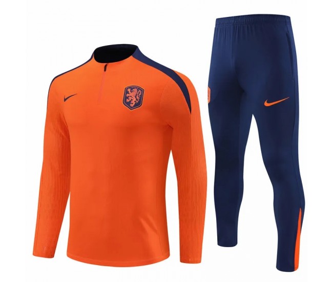 Netherlands Mens Orange Training Technical Football Tracksuit 2023-24