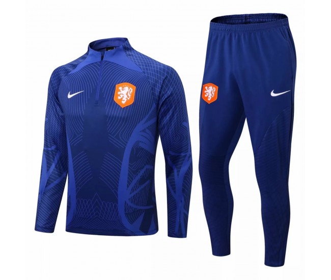 Netherlands Blue Training Technical Football Tracksuit 2022-23