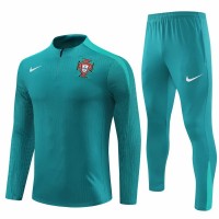 Portugal National Team Mens Mint Green Training Technical Football Tracksuit 24-25