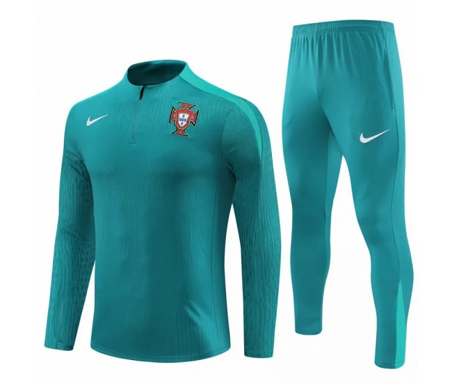 Portugal National Team Mens Mint Green Training Technical Football Tracksuit 24-25