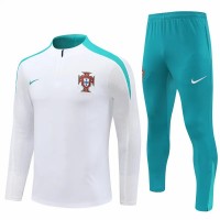 Portugal National Team Mens White Training Technical Football Tracksuit 24-25
