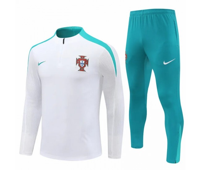 Portugal National Team Mens White Training Technical Football Tracksuit 24-25
