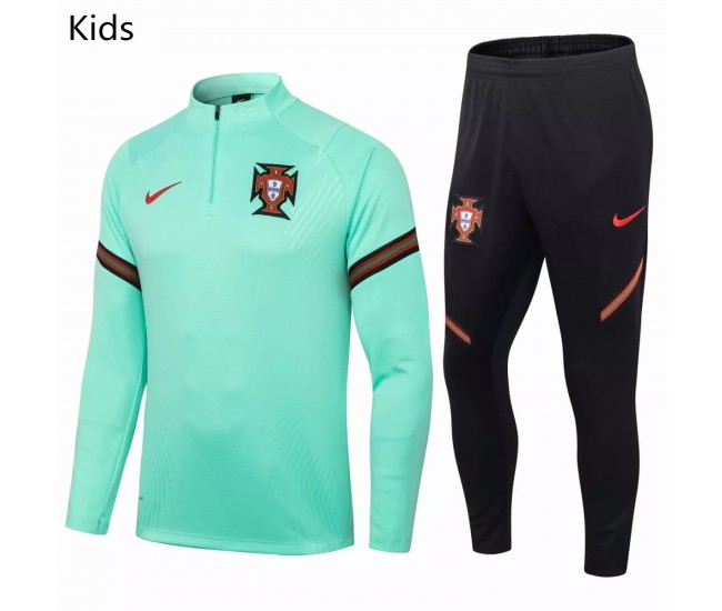 Portugal Team Green Tech Training Soccer Tracksuit Kids 2020 2021