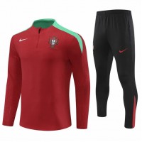 Portugal National Team Mens Red Training Technical Football Tracksuit 23-24