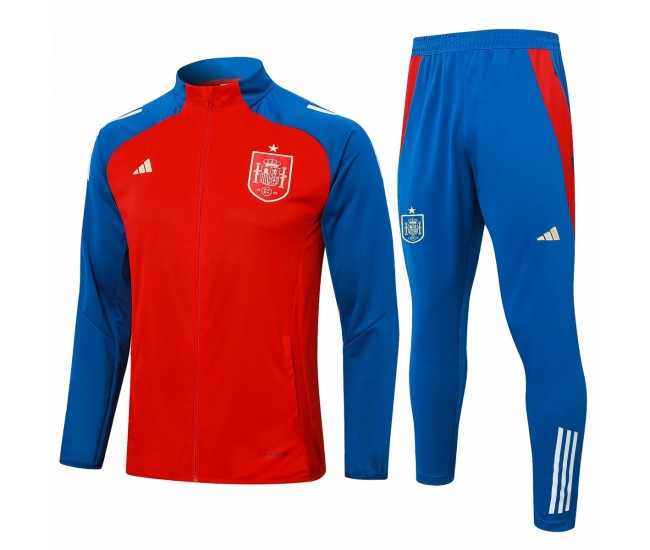Spain Mens Red Training Presentation Football Tracksuit 24-25