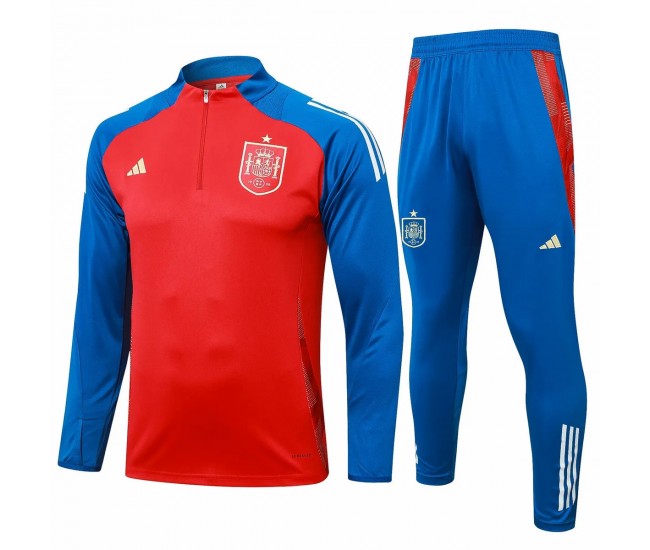 Spain Mens Red Training Technical Football Tracksuit 24-25