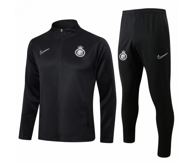 Al Nassr FC Mens Black Training Presentation Football Tracksuit 24-25
