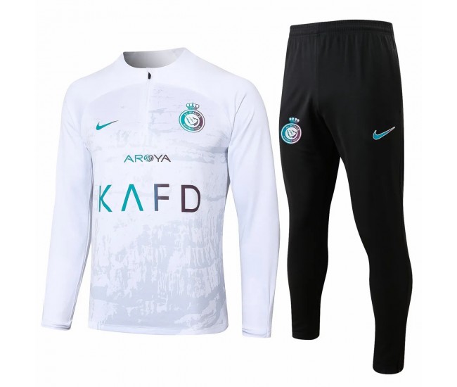 Al Nassr FC Mens White Training Technical Football Tracksuit 23-24