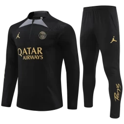 Paris Saint Germain Football Club Kid Long Sleeves Football Kit Black 2024