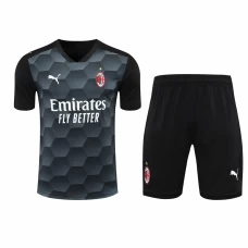 Associazione Calcio Milan Men Goalkeeper Short Sleeve Football Kit Black 2024