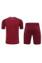 Atlético De Madrid Men Goalkeeper Short  Sleeves Football Kit Wine Red