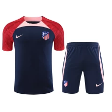 Atlético De Madrid Men Short  Sleeves Football Kit Dark Blue 2024