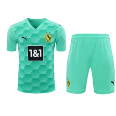 Borussia Dortmund Men Goalkeeper Short Sleeves Football Kit Cyan
