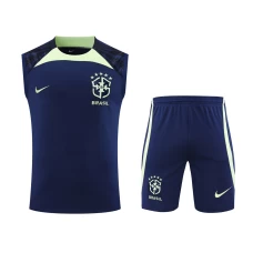 Brazil National Football Team Men Vest Sleeveless Football Kit Dark Blue