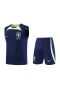 Brazil National Football Team Men Vest Sleeveless Football Kit Dark Blue