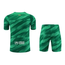 FC Barcelona Men Goalkeeper Short Sleeves Football Kit Green 2024