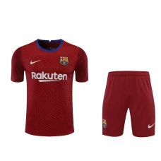 FC Barcelona Men Goalkeeper Short Sleeves Football Kit Wine Red