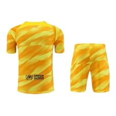 FC Barcelona Men Goalkeeper Short Sleeves Football Kit Yellow 2024
