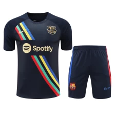 FC Barcelona Men Short Sleeve Football Training Kit Black 2023