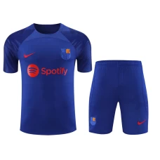 FC Barcelona Men Short Sleeves Football Kit Klein Blue