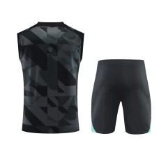 FC Barcelona Men Vest Sleeveless Football Kit Black 2024