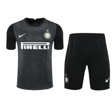 Football Club Internazionale Milano Men Goalkeeper Short Sleeves Football Kit Black
