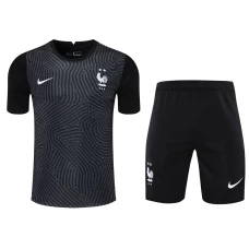 France National Football Team Men Goalkeeper Short Sleeves Football Kit Black
