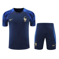 France National Football Team Men Short Sleeves Football Kit Dark Blue