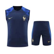 France National Football Team Men Vest Sleeveless Football Kit Dark Blue