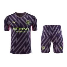 Manchester City FC Men Goalkeeper Short Sleeves Football Kit Purple