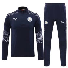 Manchester City FC Men Long Sleeves Football Kit Dark Blue