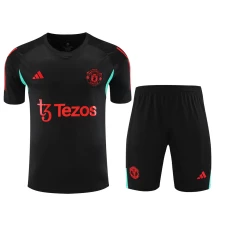 Manchester United FC Men Short Sleeve Football Kit Black 2024