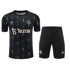 Manchester United FC Men Short Sleeve Football Training Kit Black 2024