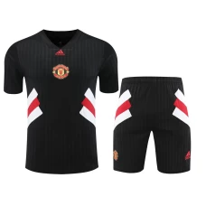 Manchester United FC Men Short Sleeves Football Kit Black 2024