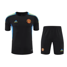 Manchester United FC Men Short Sleeves Football Training Kit Black