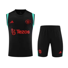 Manchester United FC Men Singlet Sleeveless Football Kit Black 2024