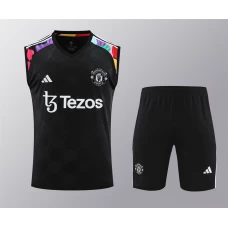 Manchester United FC Men Vest Sleeveless Football Kit Black